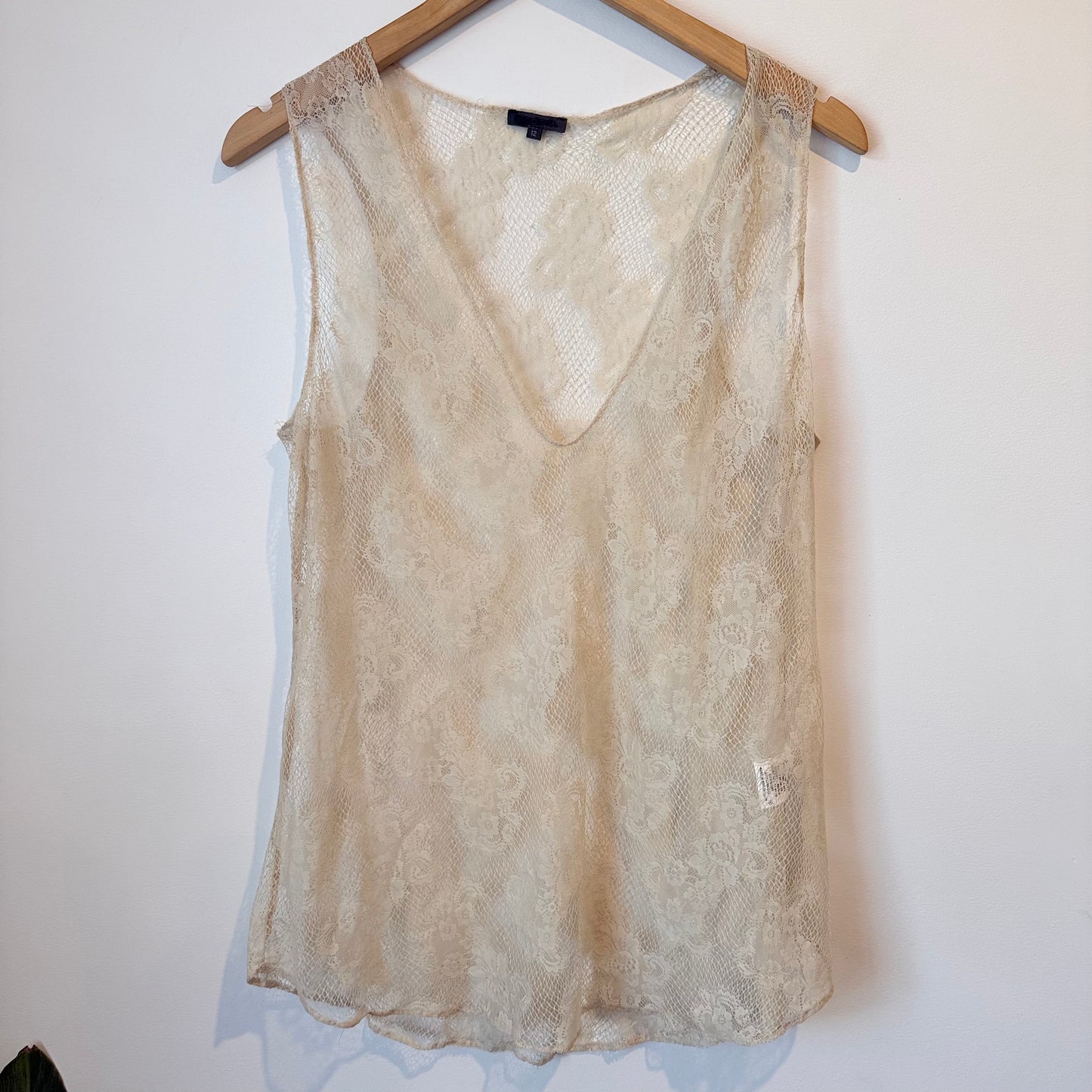 STORM Lace Top - Cream - Size 12