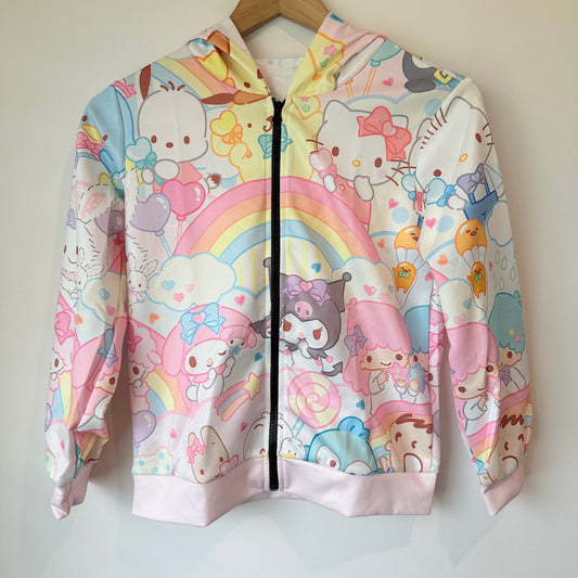 Sanrio Hello Kitty & Friends Pastel Rainbow Full-Zip Hoodie (9-10Y)