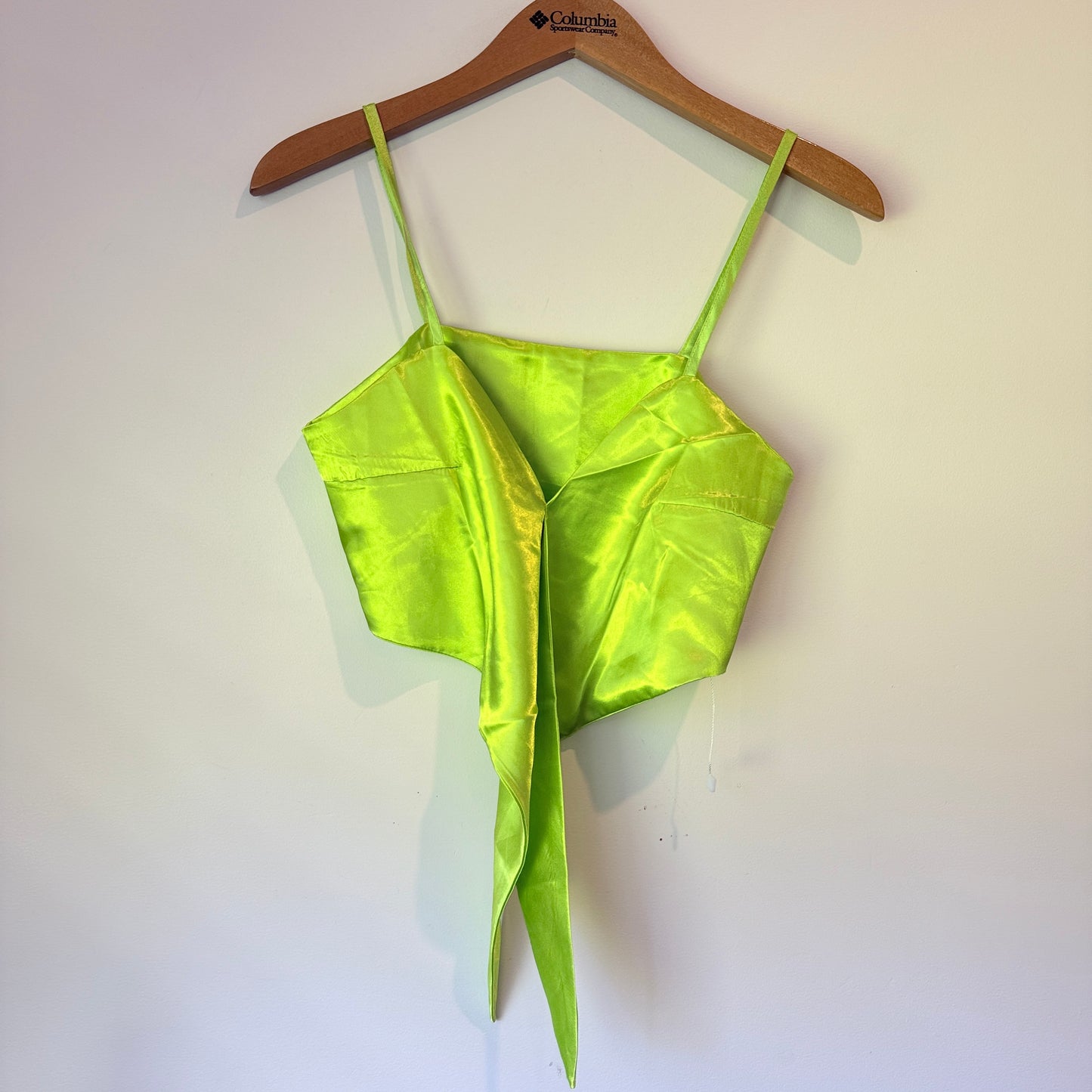 Satin Tie-Front Crop Top Size M