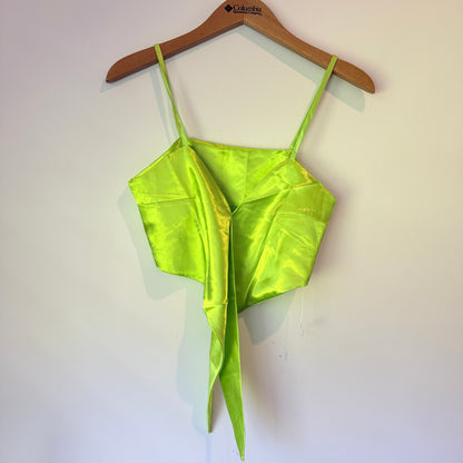 Satin Tie-Front Crop Top Size M