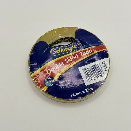 Sellotape double sided tape – 12 mm × 33 m clear - office tape stationery