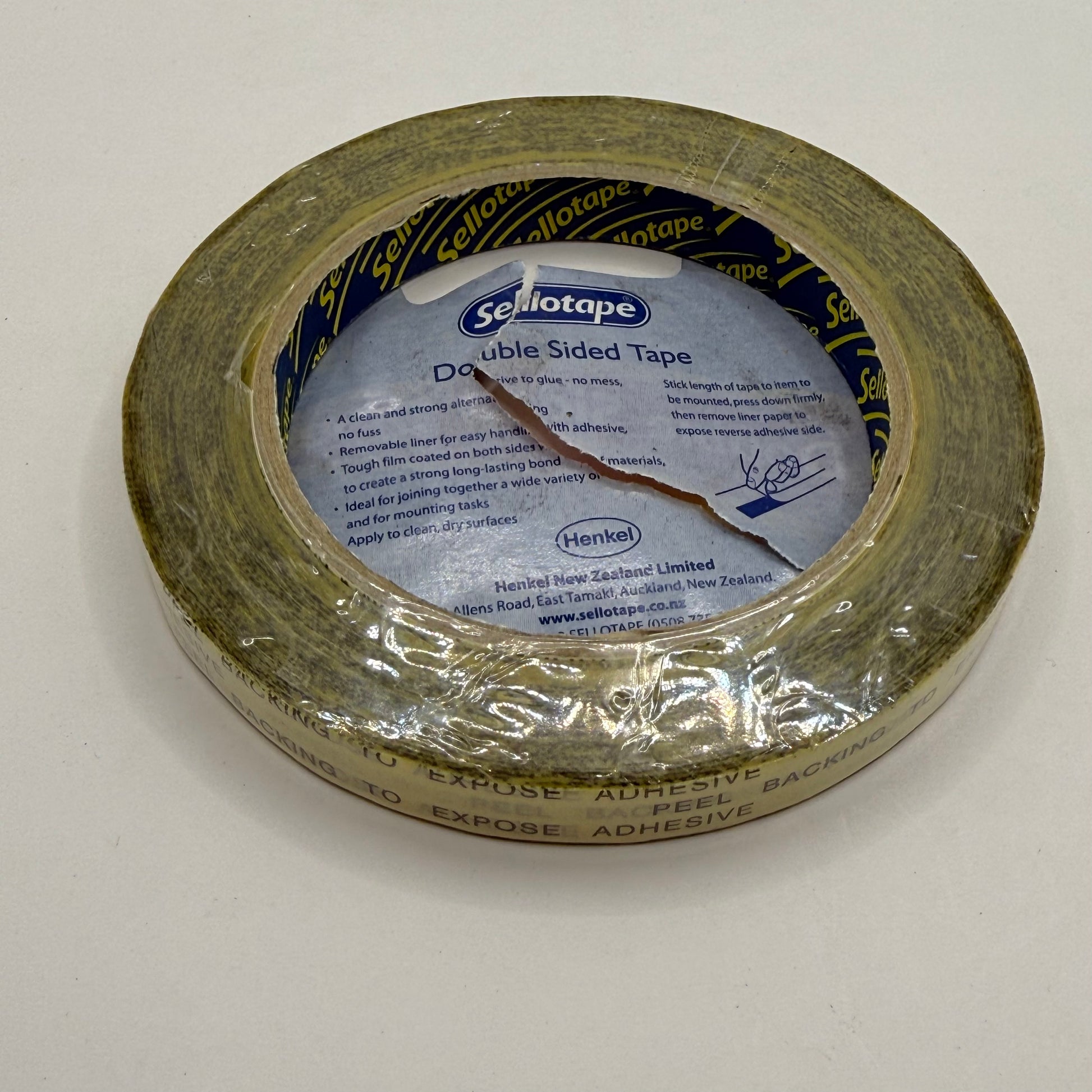 Sellotape double sided tape – 12 mm × 33 m clear - office tape stationery
