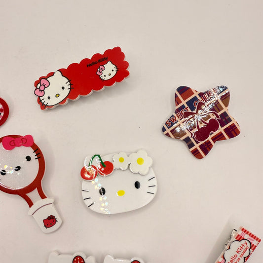 Set of 10 Hello Kitty Themed Hair Clips