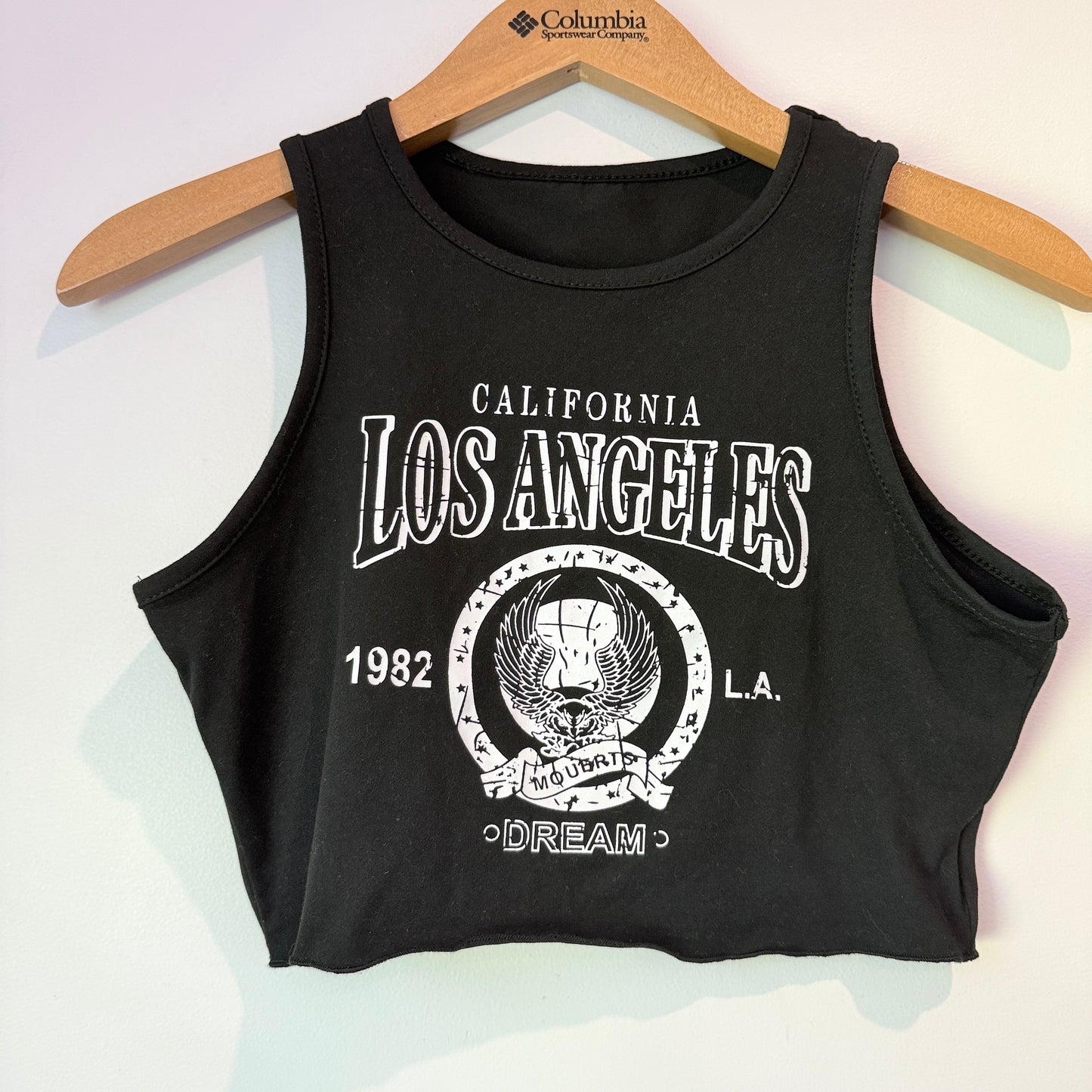 Shein Los Angeles Graphic Crop Top - Black - Small