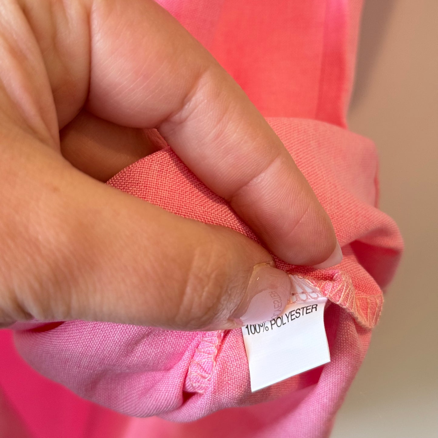 Short Sleeve Button Up Shirt Pink Size L