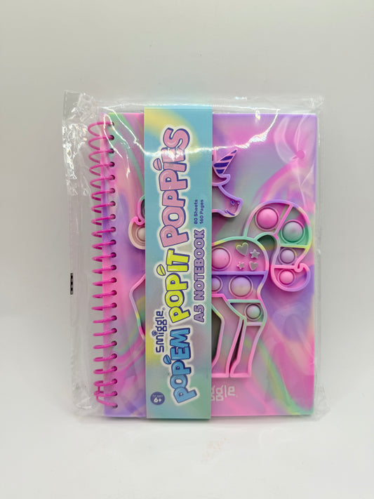 Smiggle pop em pop it poppies a5 notebook - pink purple ombre - notebooks & notepads stationery