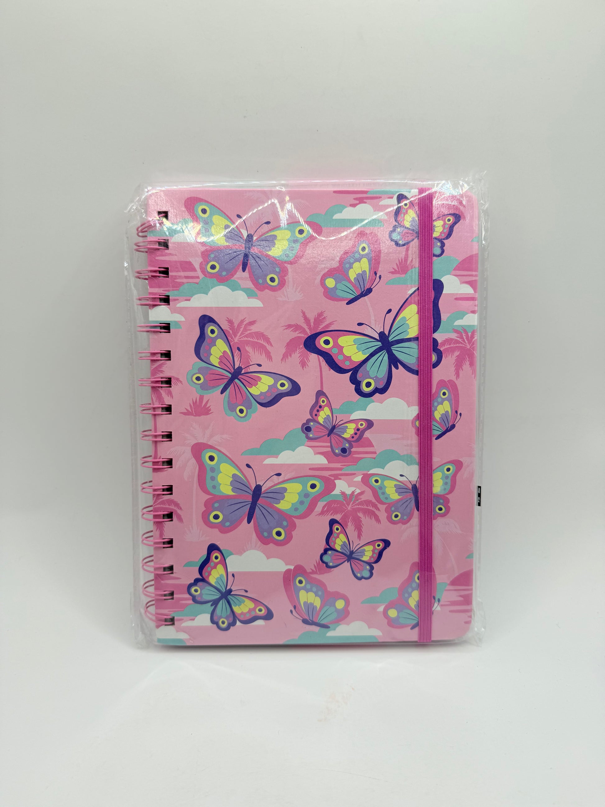 Smiggle rush a5 spiral notebook pink butterfly - notepads stationery