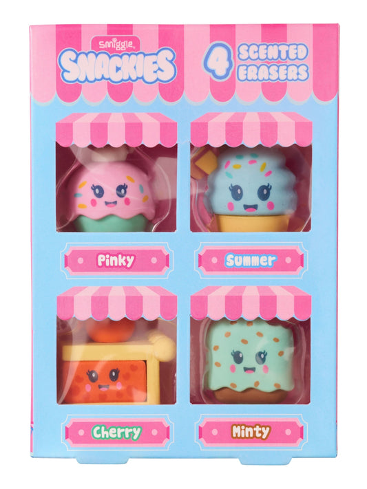 Smiggle Snackies Eraser Pack x4