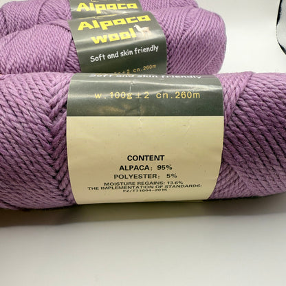 3x Soft Alpaca Wool Blend Yarn for Knitting & Crochet