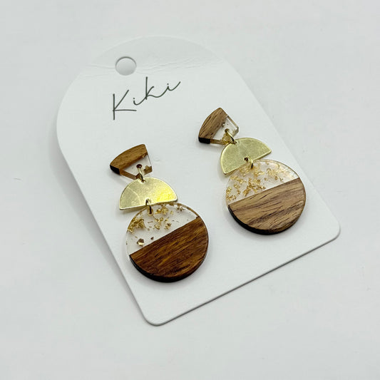 Splosh Kiki Gold Foil Curve Earrings