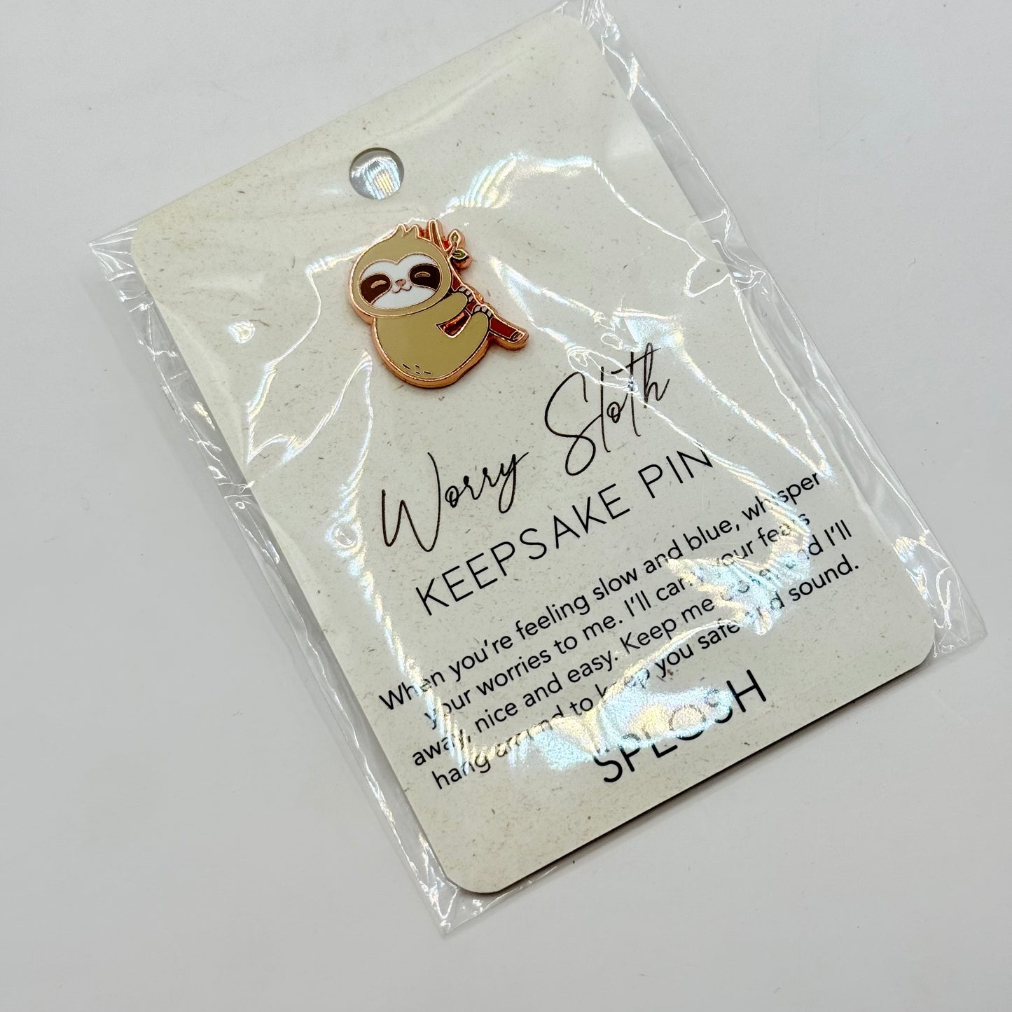 Splosh Worry Sloth Keepsake Pin