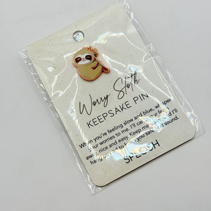 Splosh Worry Sloth Keepsake Pin