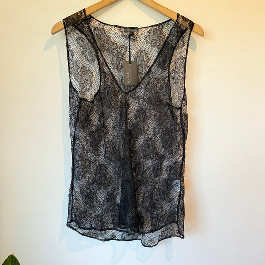 Storm Black Lace Camisole Black - Size 12