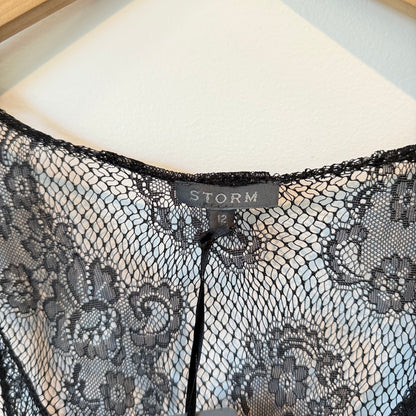 Storm Black Lace Camisole Black - Size 12