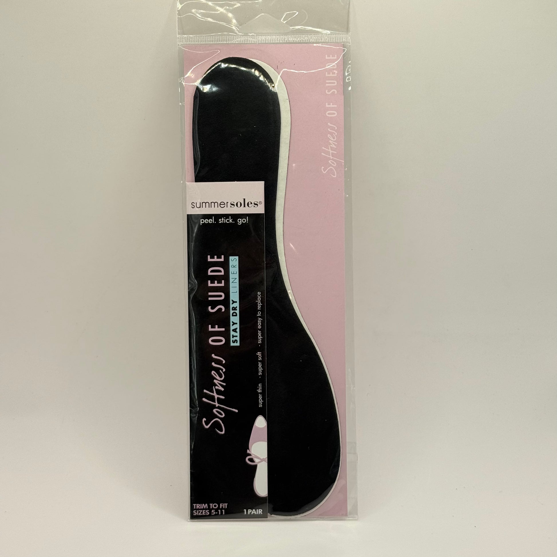 Summer soles size 5-11 open shoe insoles - softness of suede - black - insoles & inserts women’s shoes