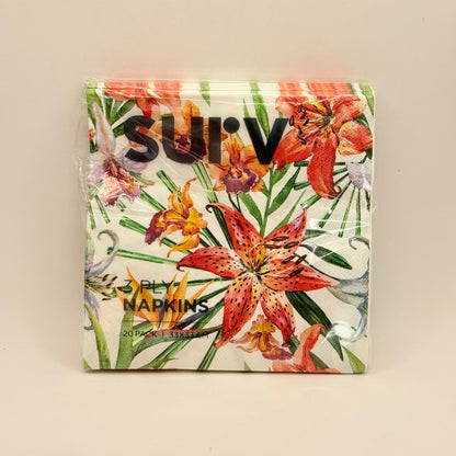 SurV 3 Ply Printed Paper Napkins (20 Pack, 33cm)