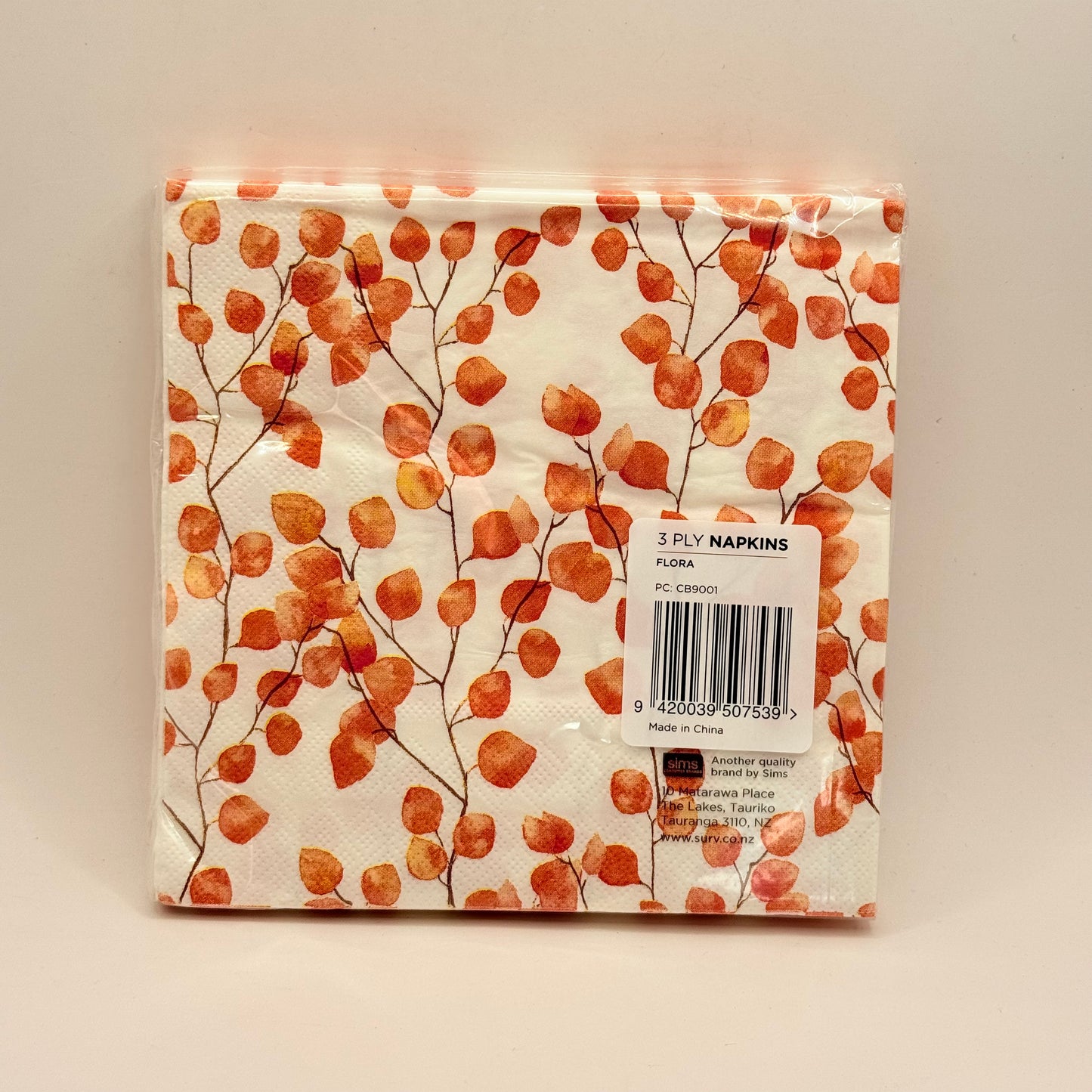 SurV 3 Ply Printed Paper Napkins (20 Pack, 33cm)