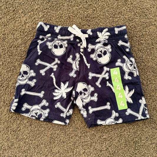 Tilt kids’ navy blue skull & crossbones print knit shorts – size 4 - baby & toddler bottoms baby clothing