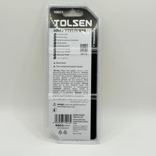 TOLSEN Long Nose Pliers 160mm (6) – GRIPpro Series 10021