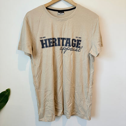 Alphar one menswear heritage apparel t-shirt – beige large - clothing tops tops men’s apparel