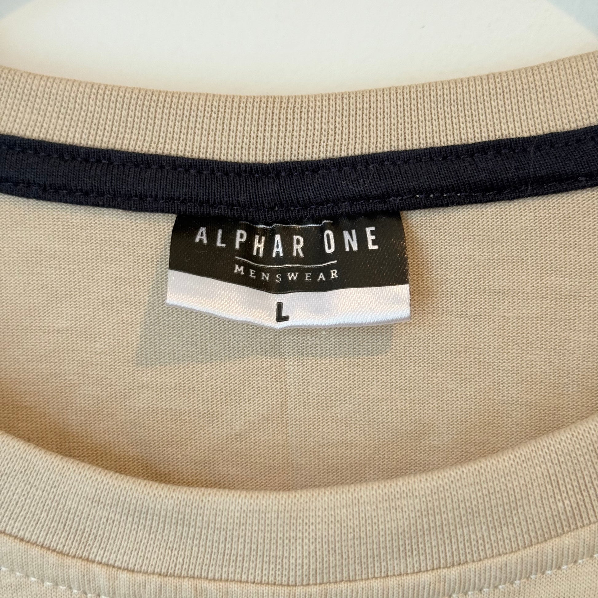 Alphar one menswear heritage apparel t-shirt – beige large - clothing tops tops men’s apparel