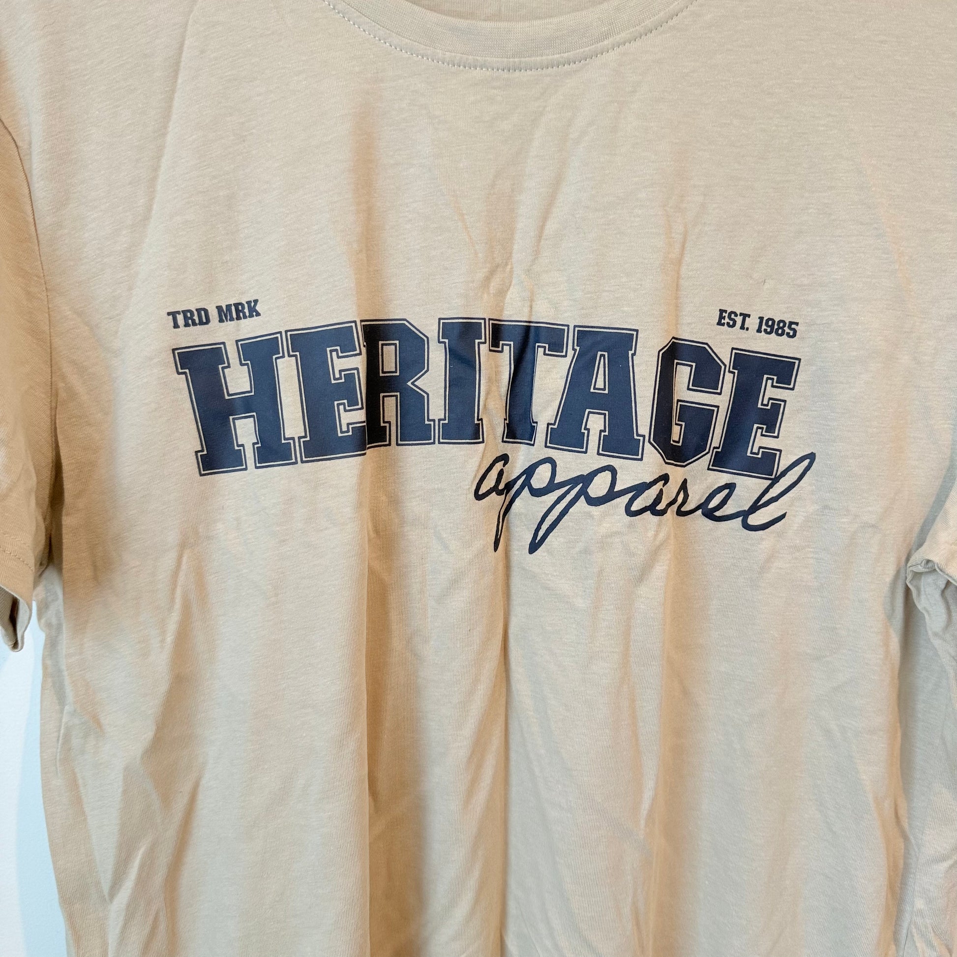 Alphar one menswear heritage apparel t-shirt – beige large - clothing tops tops men’s apparel