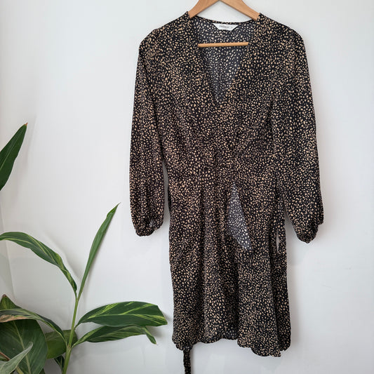 Pagani Long Sleeves Mini Wrap Dress Size 12