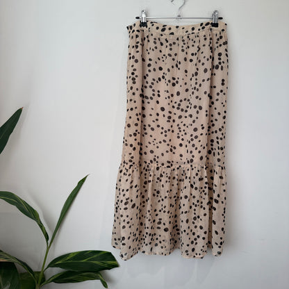 Toby Heart Ginger Neutral-toned Midi Skirt Size M
