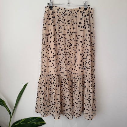 Toby Heart Ginger Neutral-toned Midi Skirt Size M