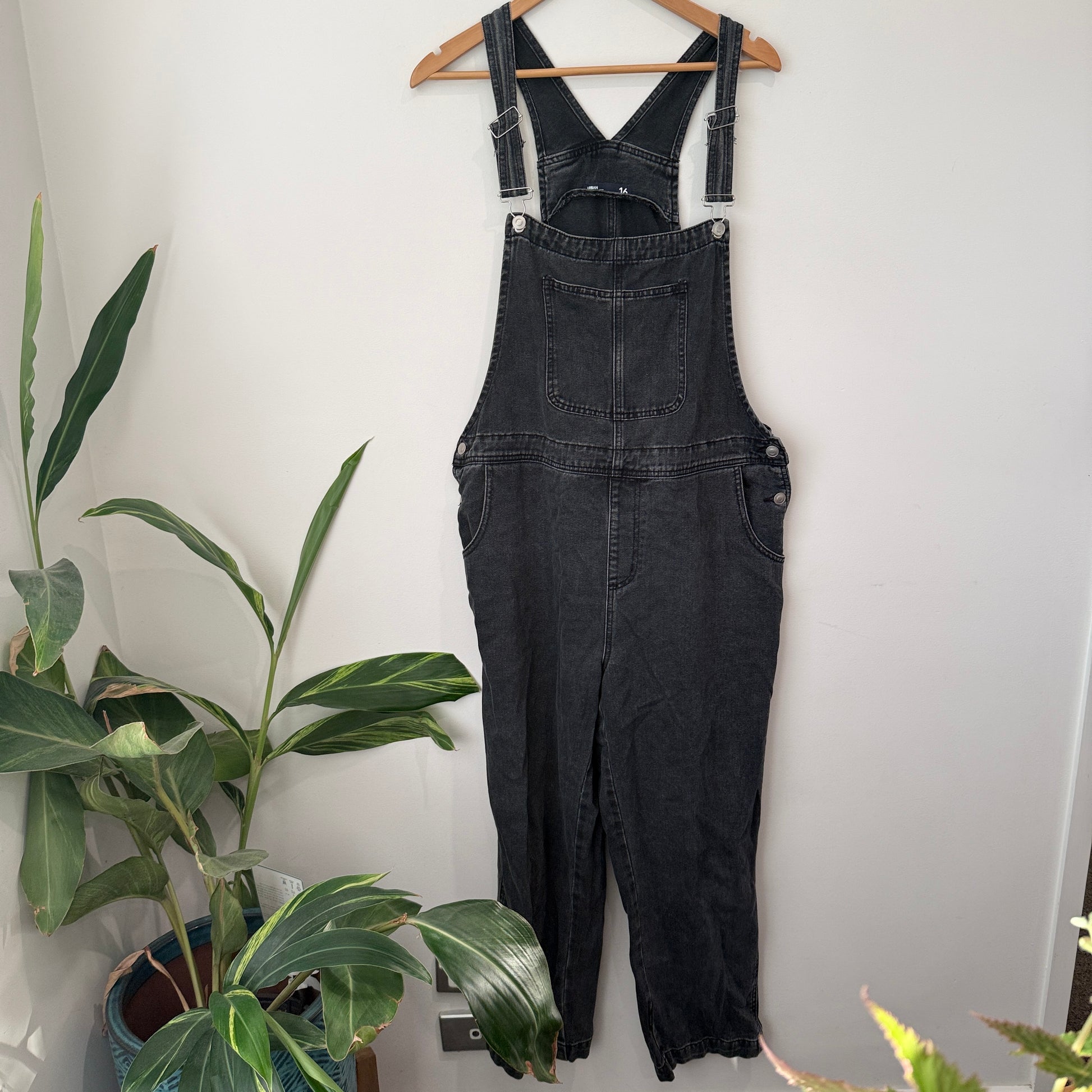 Urban Jeans Co. Black Denim Overall Size 16