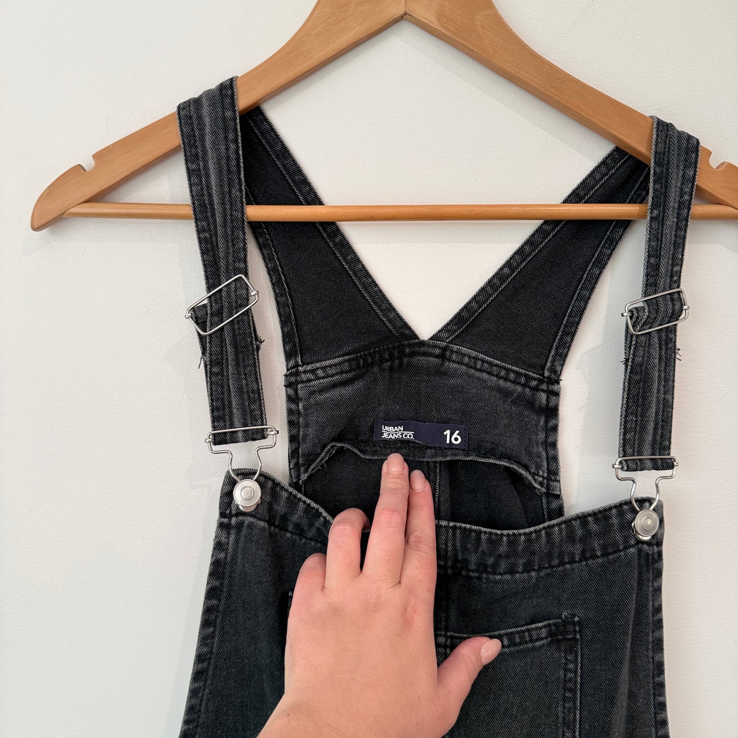 Urban Jeans Co. Black Denim Overall Size 16