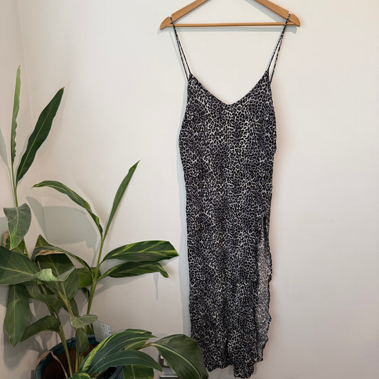 Matel Leopard Print Maxi Slip Dress Size M