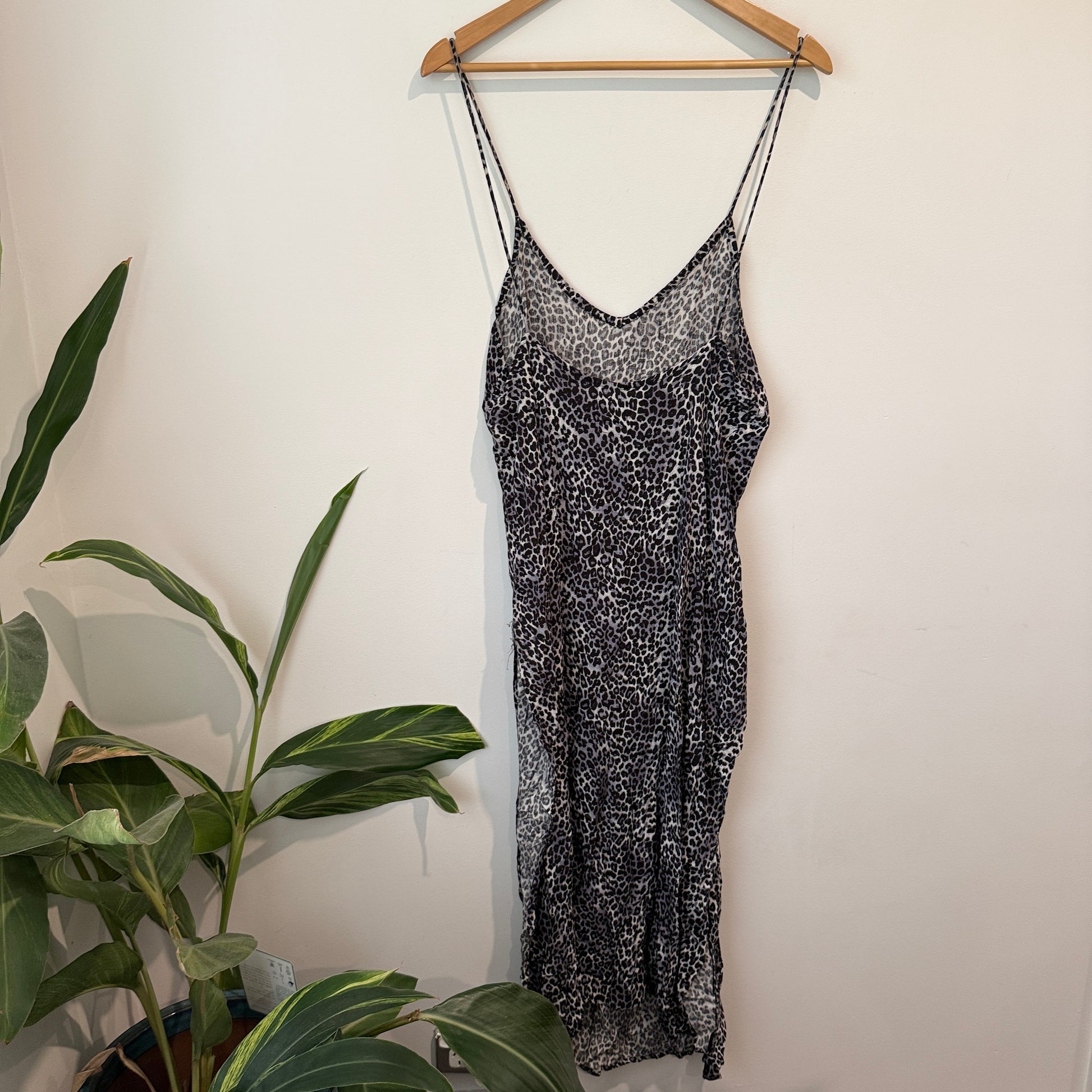 Matel Leopard Print Maxi Slip Dress Size M