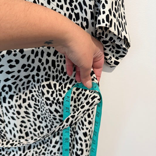Brand Unknown Leopard Print Short-sleeve Mini Dress Size U/Arm to U/Arm 44cm