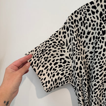 Brand Unknown Leopard Print Short-sleeve Mini Dress Size U/Arm to U/Arm 44cm