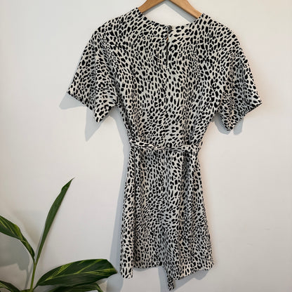 Brand Unknown Leopard Print Short-sleeve Mini Dress Size U/Arm to U/Arm 44cm