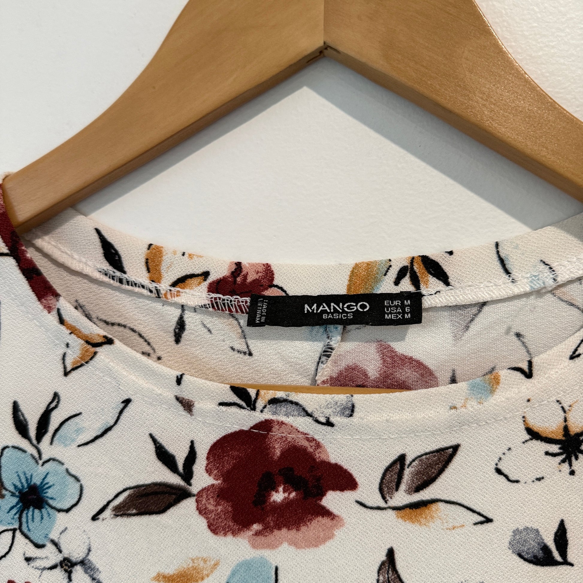 Mango Floral Print Sleeveless Dress Size M