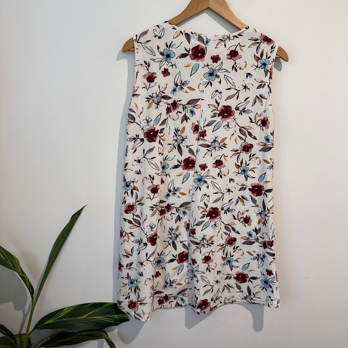 Mango Floral Print Sleeveless Dress Size M