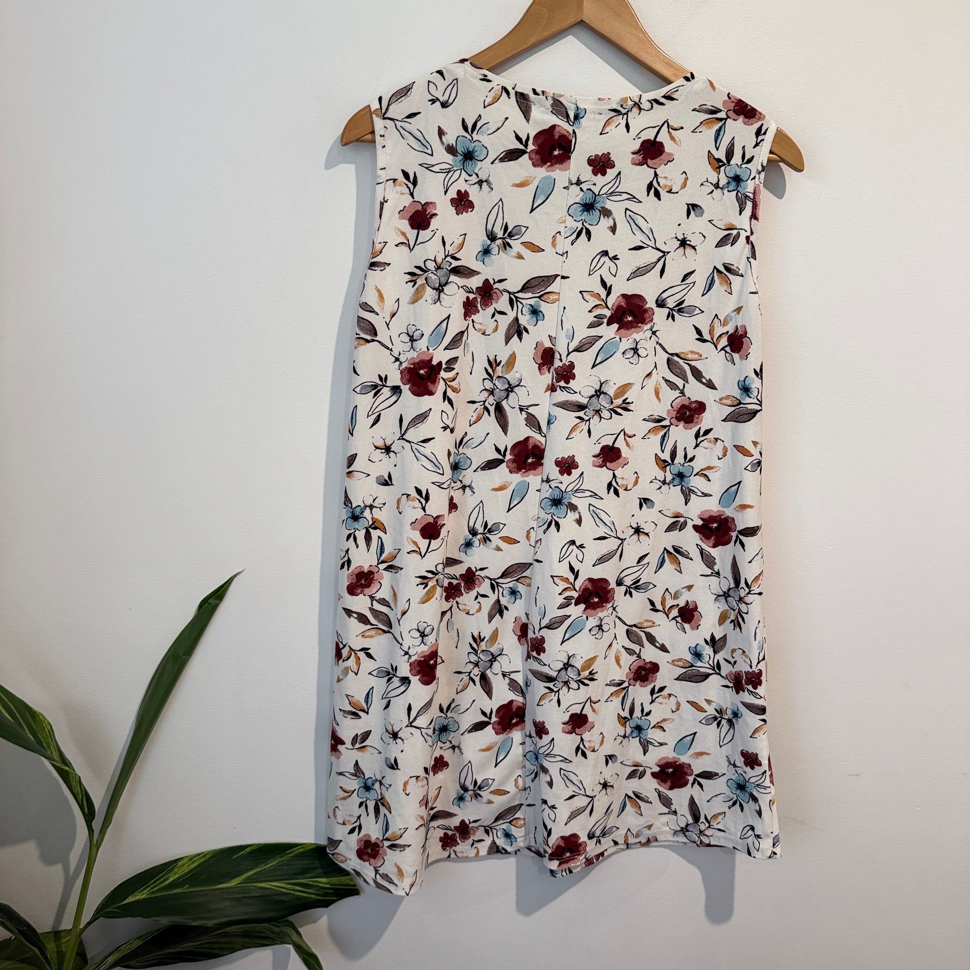 Mango Floral Print Sleeveless Dress Size M