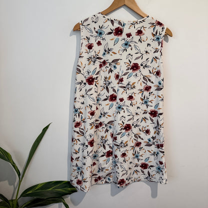 Mango Floral Print Sleeveless Dress Size M