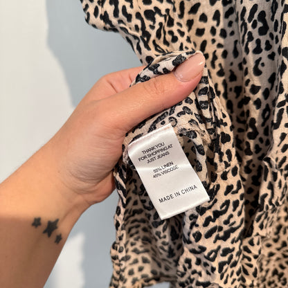 Just Jeans Leopard Print Button-down Shirt Size 12