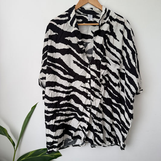 Anko Size 20 Zebra Print Viscose Blend Blouse