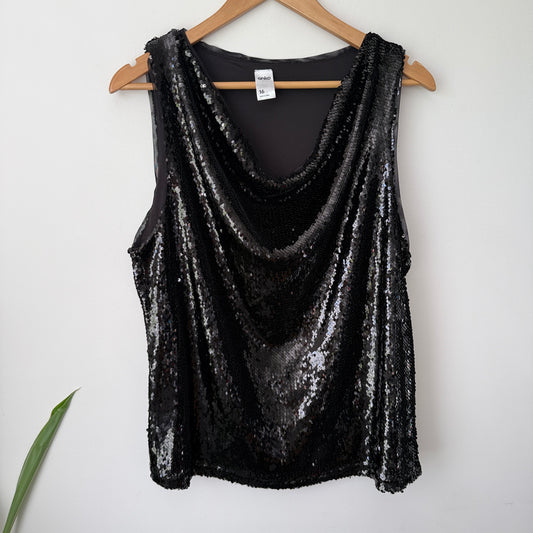 Anko Size 16 Sequined Cowl Neck Top