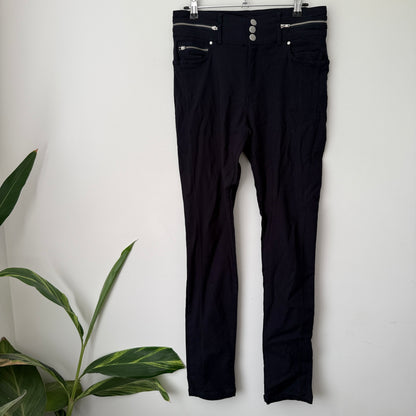 Pagani Size 12 Black Zip Feature Pants