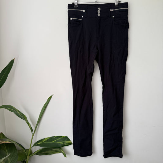 Pagani Size 12 Black Zip Feature Pants