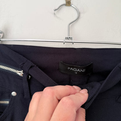 Pagani Size 12 Black Zip Feature Pants