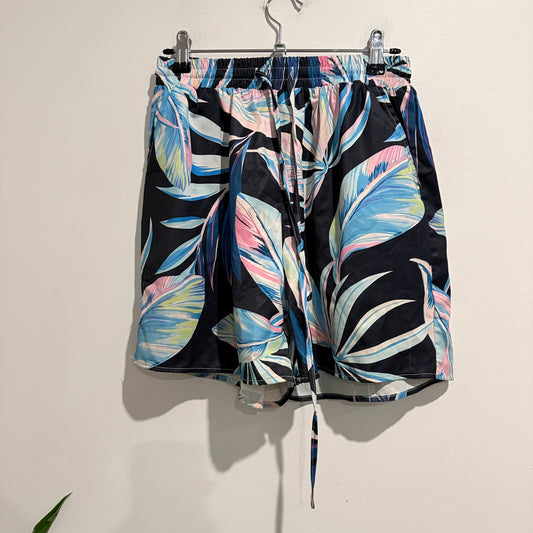 Brand Unknown Tropical Leaf Print Drawstring Shorts Size Waist 64cm
