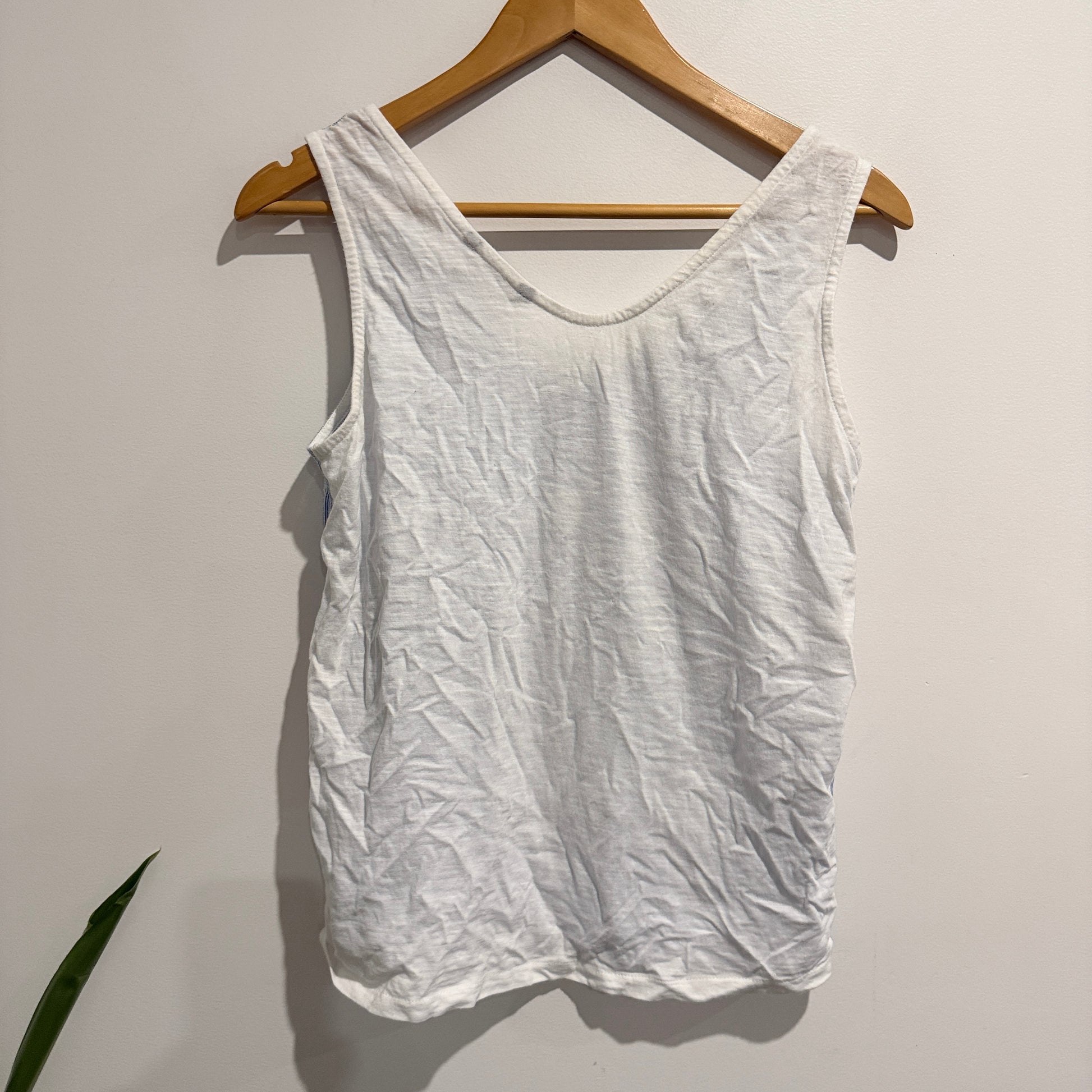 Dunnies Light Blue And White Striped Tank Top Size S