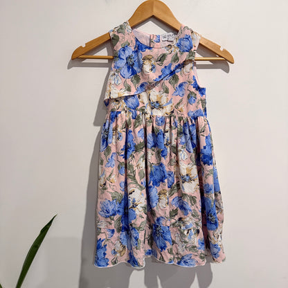 T&t Online Sleeveless Blue Floral Dress Size 6yr