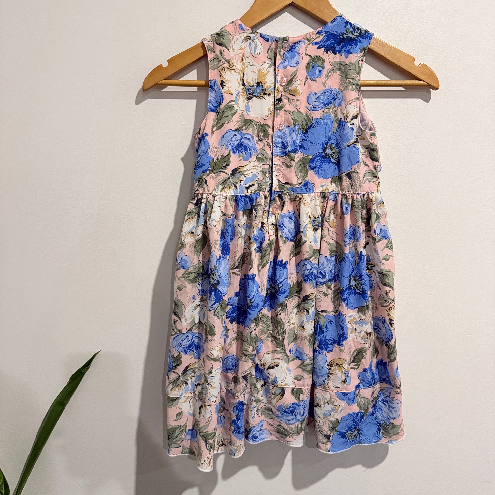 T&t Online Sleeveless Blue Floral Dress Size 6yr